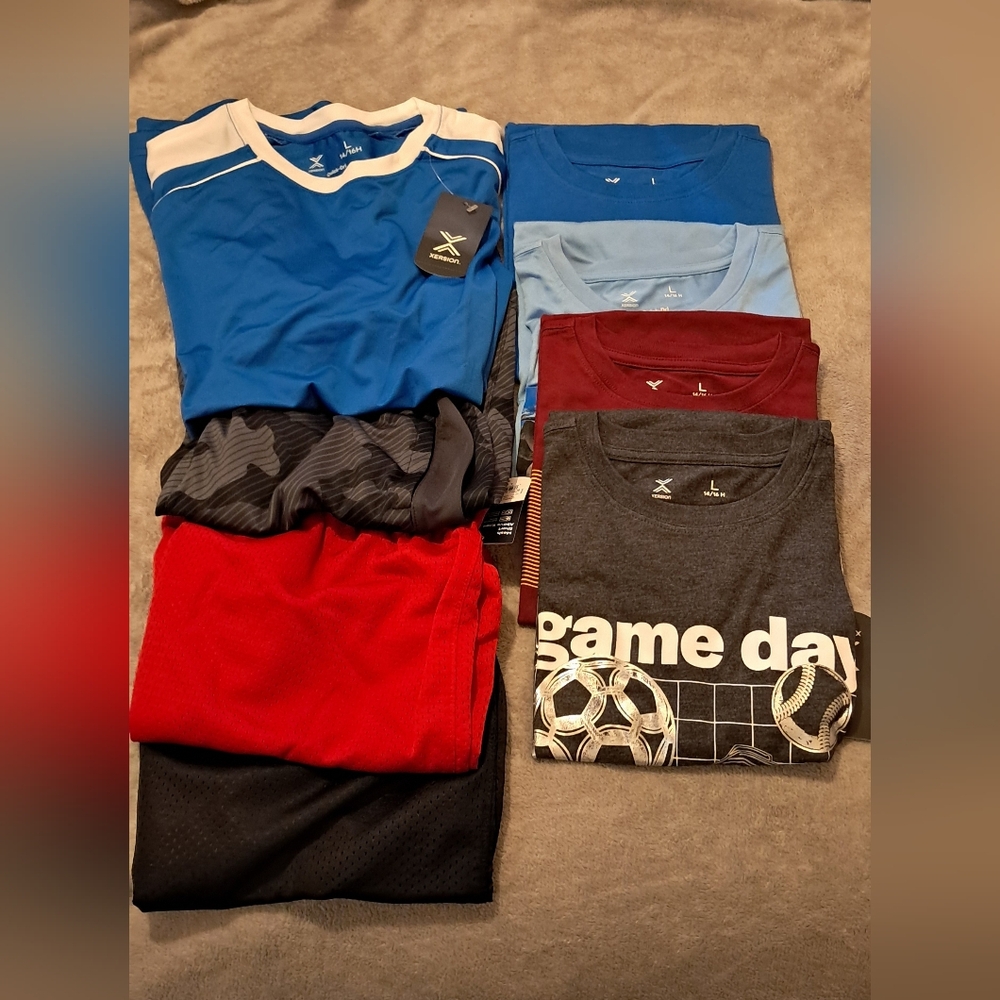 Xersion 3 Shorts 5 Shirts Sz L(14-16)H
